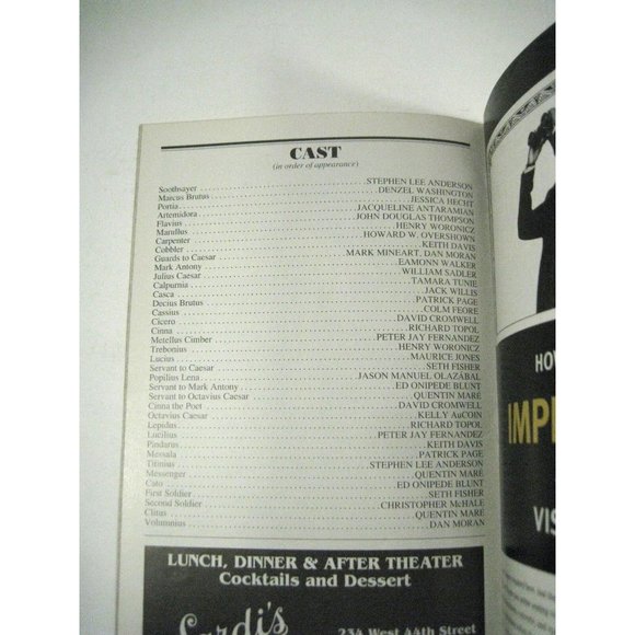 Julius Caesar Playbill April 2005 Belasco Theatre Denzel Washington Colm Feore - Picture 7 of 7